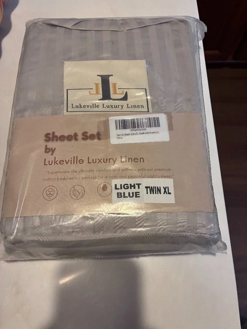 Lukeville Luxury Linen Twin XL Size Bed Sheets 100% Cotton 4PC Sheet. See Photos